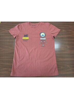 Alberto Cardianli Graphic Logo T Shirt Mens M Rust Red Cotton Casual Streetwear